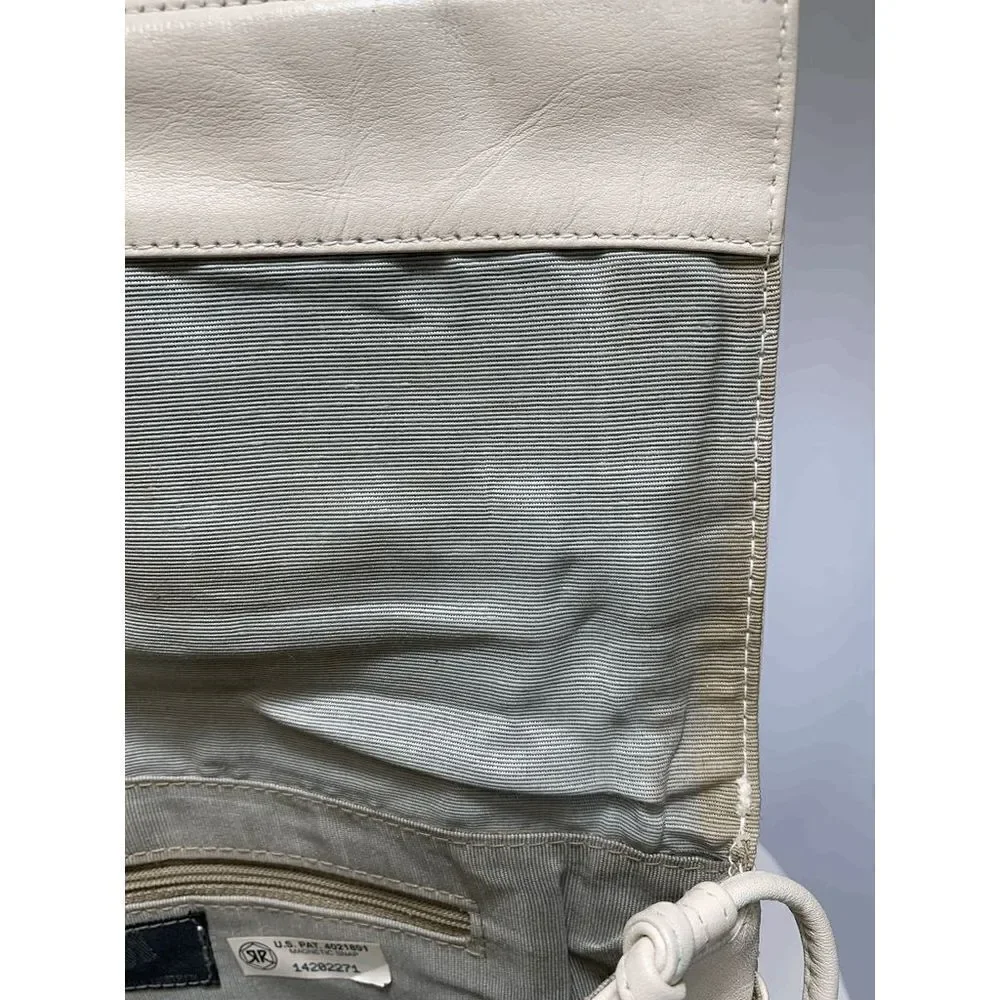 Vintage Albi Cream Leather Shoulder Purse